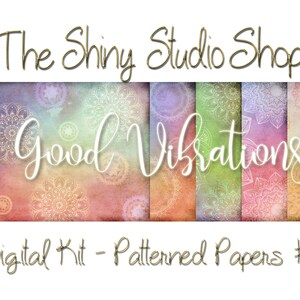 Good Vibrations Digit Kit, kit de diário de mandala, kit digital boho, kit de diário de lixo, páginas de diário para impressão,