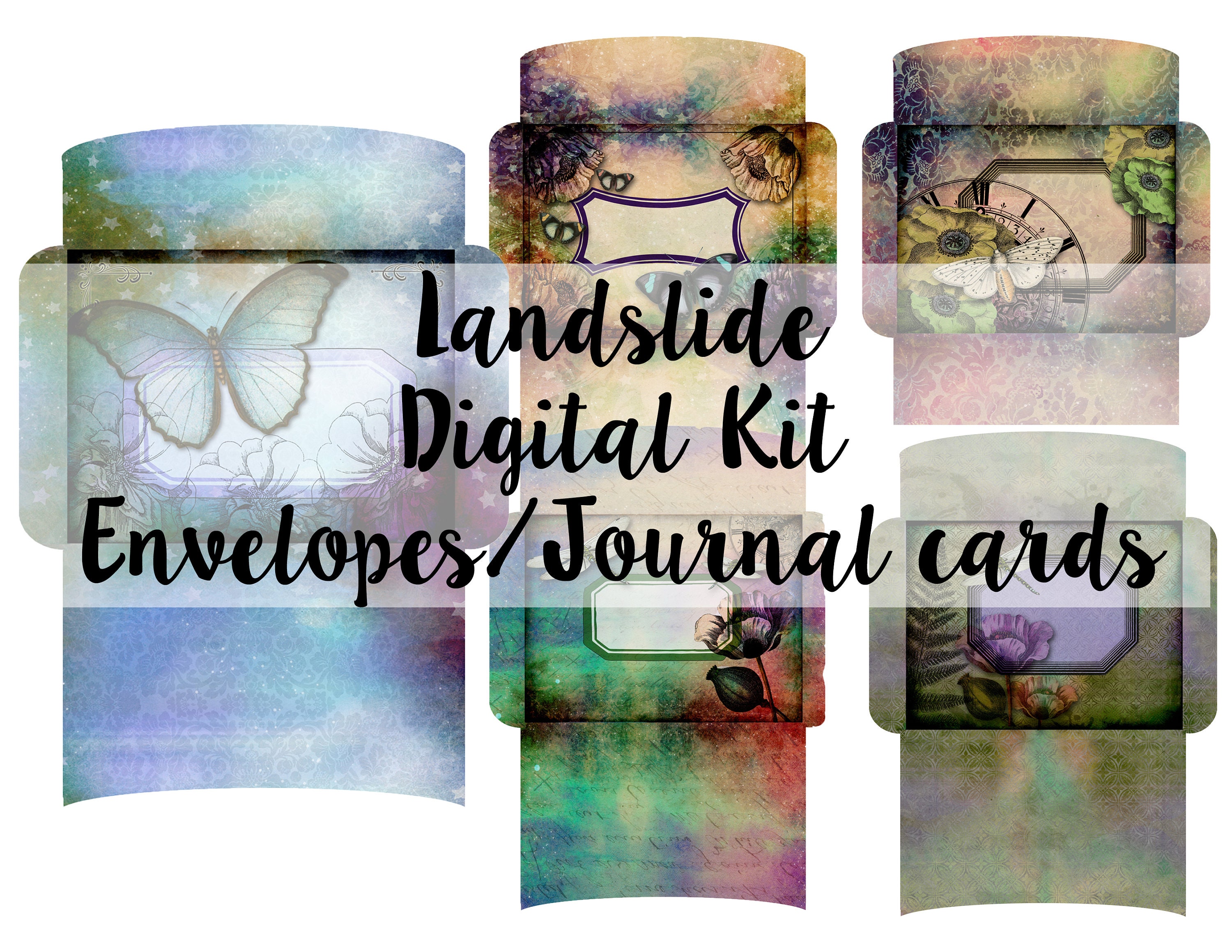 Landslide Digital Journal Kit Collection, Boho Junk Journal Kit, Boho ...