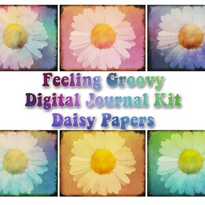 Feeling Groovy The Complete Collection junk journal digital papers, tie dye printable, paisley journal kit, boho ephemera, tags, envelopes image 3