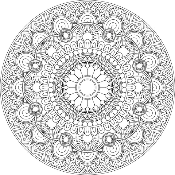 Mandala Adult Coloring Pages, Coloring Book PDF for Adults