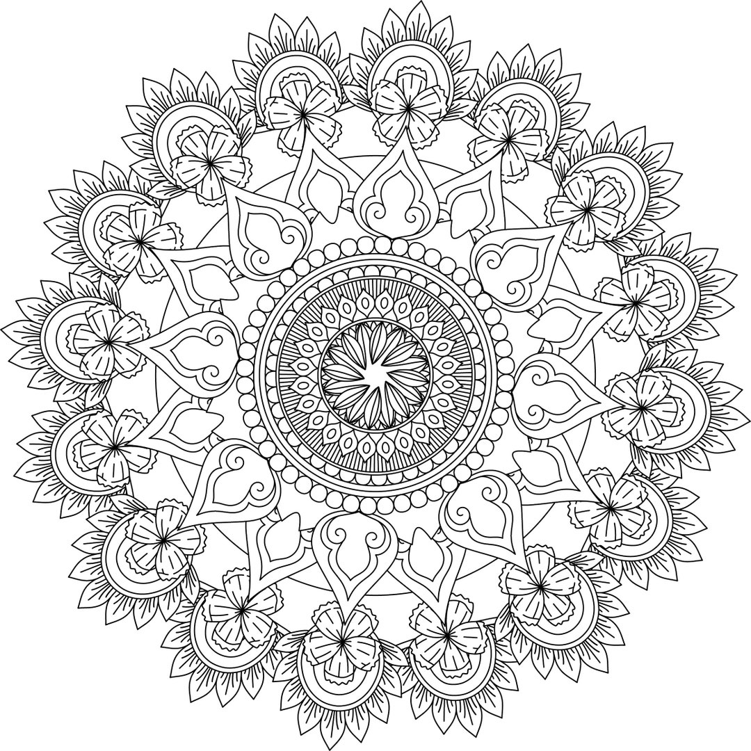 Mandala Coloring Pages, Adult Coloring Sheet, Printable Coloring Page ...