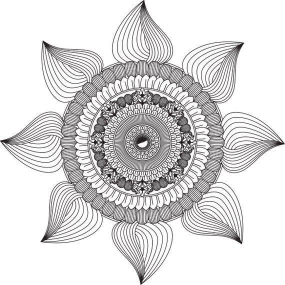 Mandala Stars - Stress Relieving Patterns Coloring (PDF Book)