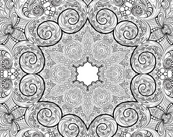 Mandala Coloring Pages, Adult Coloring Sheet, Printable Coloring Page, Grown up Coloring, Printable Art Color, Anti-Stress Coloring,