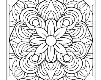 Intricate Mandala Adult Coloring Printable - Stress Relief & Relaxation - Instant Download PDF - Mindful Coloring Therapy - DIY Art Therapy