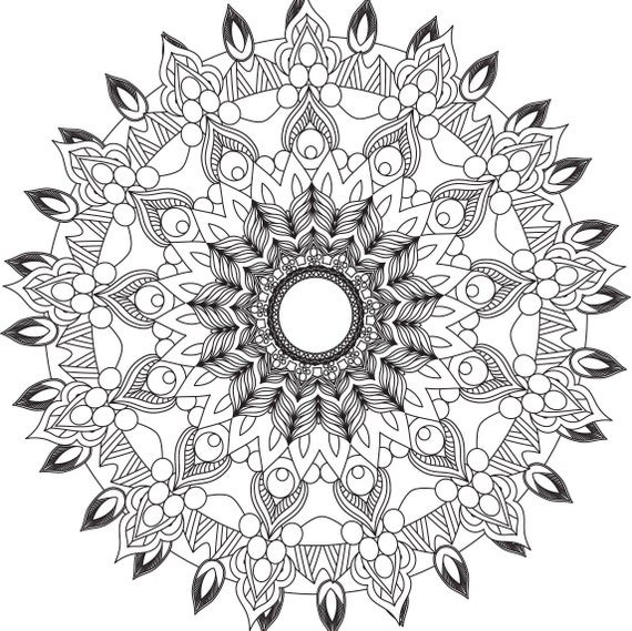 Pages de coloriage pour adultes Coloriage Mandala (fr) Pages de coloriage  haut de gamme A4, A3 Imprimable Imprimé à l’échelle grise (fr)