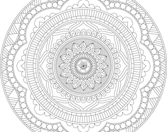 Stress Relief Coloring | Printable Young Adult Coloring Book | Printable 8.5 x 11 PDF | Mandala Coloring Pages | Anti Stress Colouring Pages
