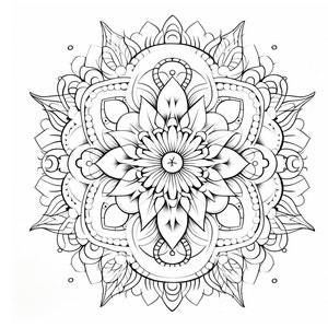 Intricate Mandala Adult Coloring Printable - Stress Relief & Relaxation - Instant Download PDF - Mindful Coloring Therapy - DIY Art Therapy