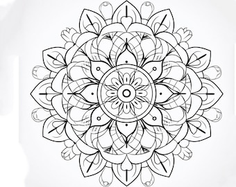 Intricate Mandala Adult Coloring Printable - Stress Relief & Relaxation - Instant Download PDF - Mindful Coloring Therapy - DIY Art Therapy
