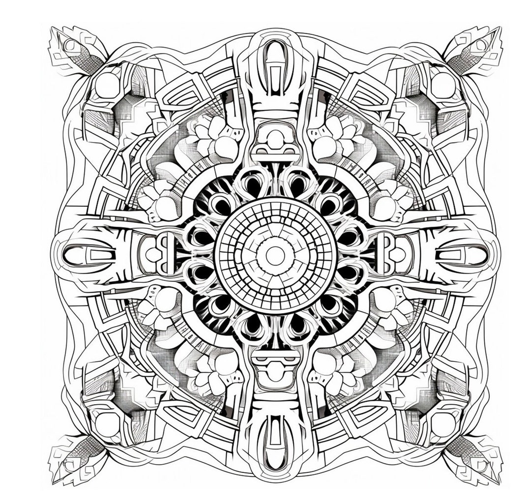 Intricate Mandala Adult Coloring Printable Stress Relief & Relaxation