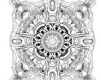 Intricate Mandala Adult Coloring Printable - Stress Relief & Relaxation - Instant Download PDF - Mindful Coloring Therapy - DIY Art Therapy