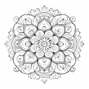 Intricate Mandala Adult Coloring Printable - Stress Relief & Relaxation - Instant Download PDF - Mindful Coloring Therapy - DIY Art Therapy