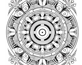 Intricate Mandala Adult Coloring Printable - Stress Relief & Relaxation - Instant Download PDF - Mindful Coloring Therapy - DIY Art Therapy