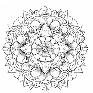 Intricate Mandala Adult Coloring Printable - Stress Relief & Relaxation - Instant Download PDF - Mindful Coloring Therapy - DIY Art Therapy