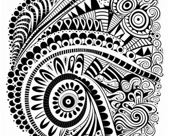 Intricate Mandala Adult Coloring Printable - Stress Relief & Relaxation - Instant Download PDF - Mindful Coloring Therapy - DIY Art Therapy