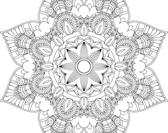 Mandala Coloring Pages, Adult Coloring Sheet, Printable Coloring Page, Grown up Coloring, Printable Art Color, Anti-Stress Coloring,