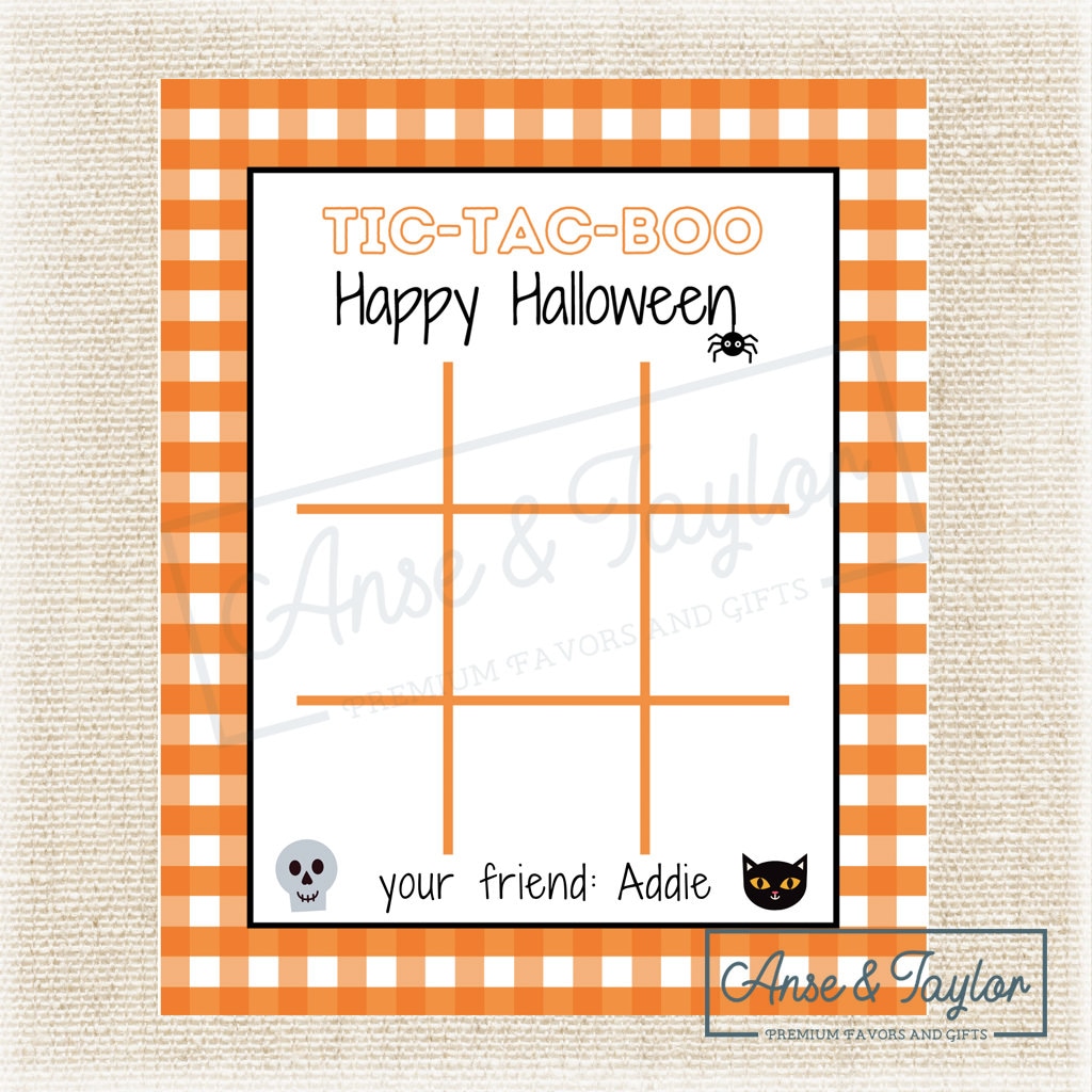 Printable Halloween Tic Tac Toe Boards Tic Tac BOO | Etsy