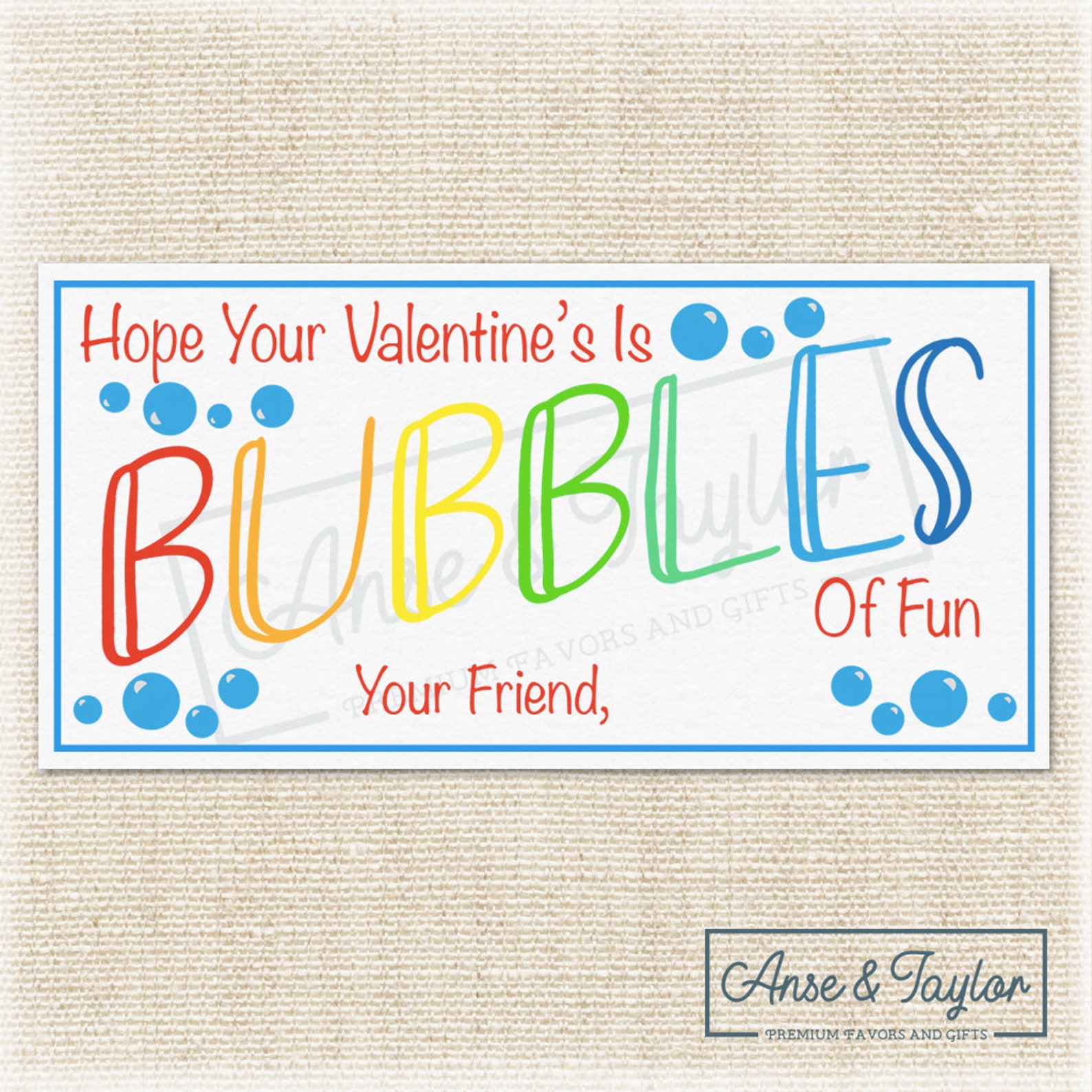 Hope Your Valentine's Is Bubbles Of Fun Bubbles Tag Etsy