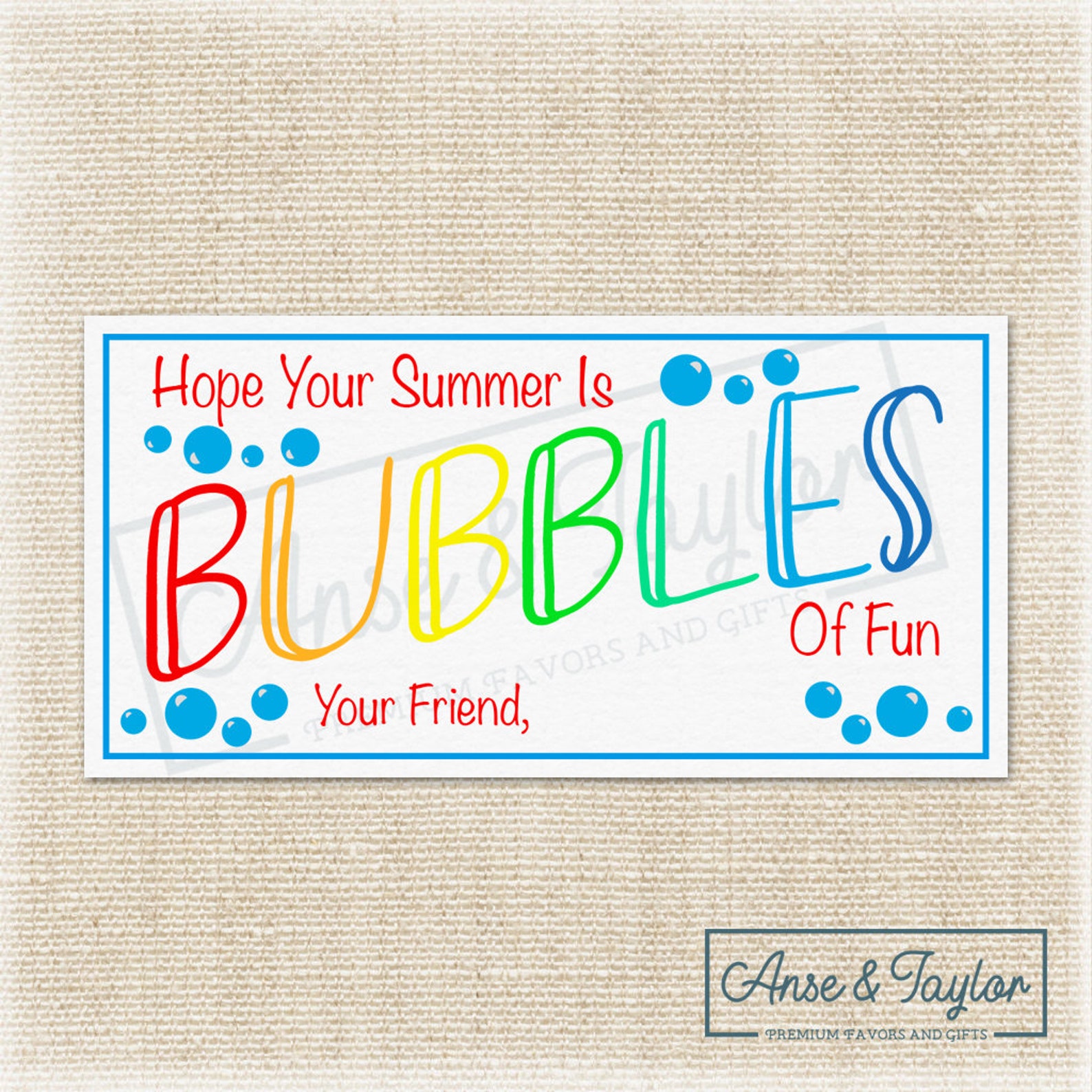Hope Your Summer Is Bubbles Of Fun Bubbles Tag Printable Etsy