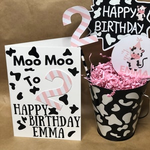Cow Birthday Centerpiece | Happy Birthday