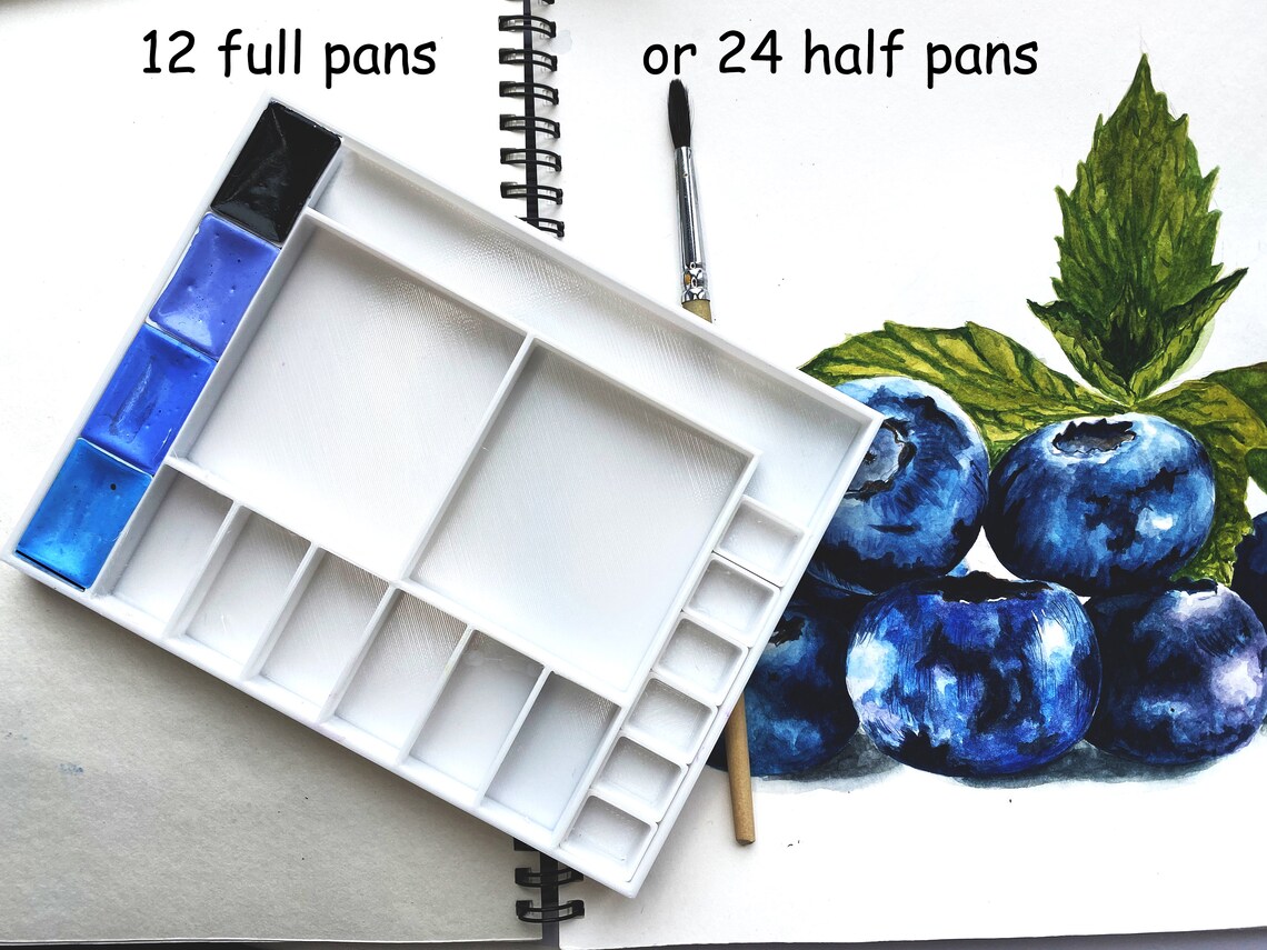 Empty watercolor palette for 12 full pans mini travel Etsy