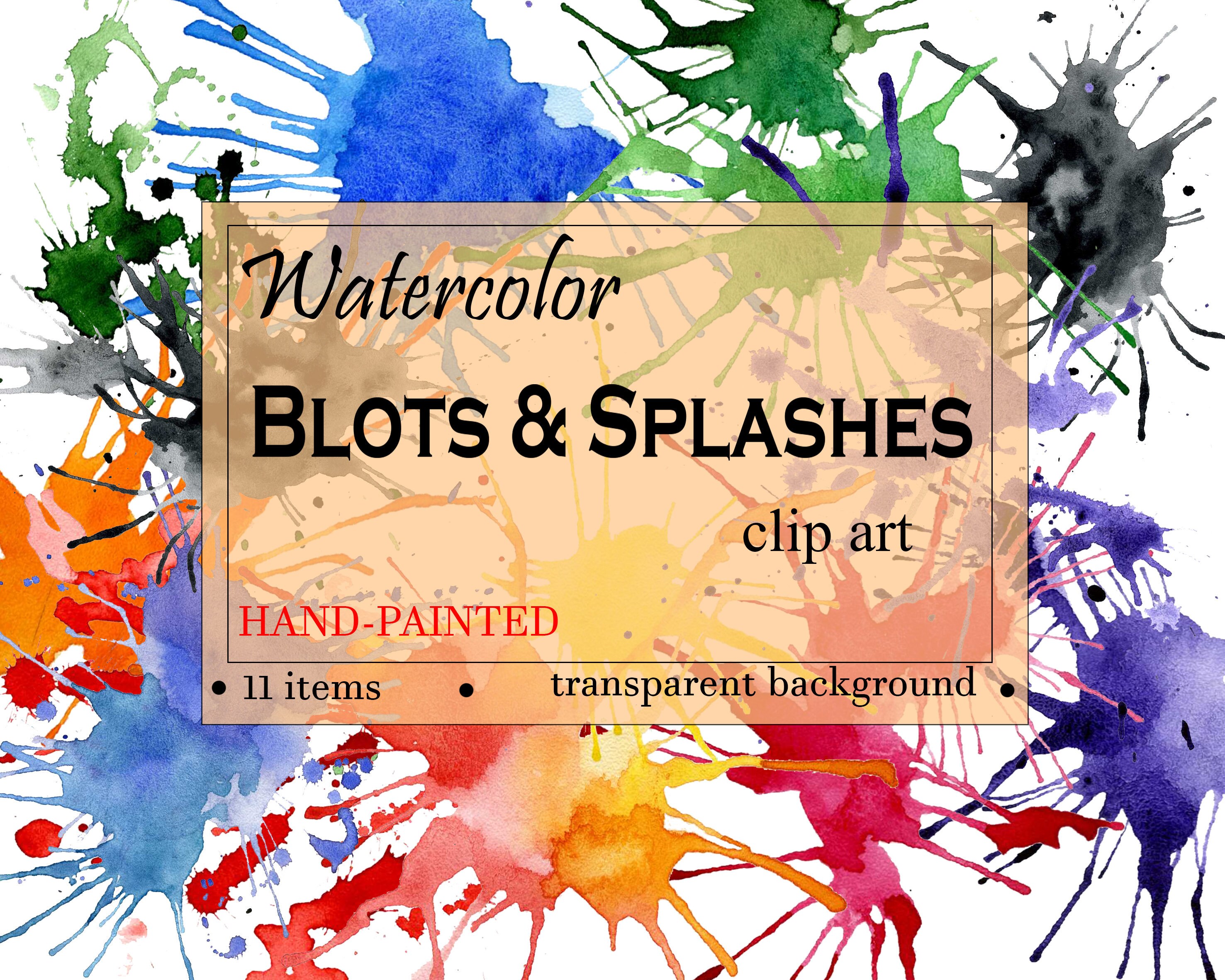 Download Watercolor Colorful Splash Abstract Svg Brush Stroke Ink Spot Etsy