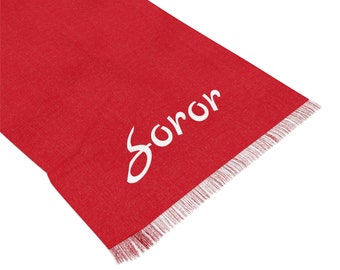 Red and White Soror Light Scarf