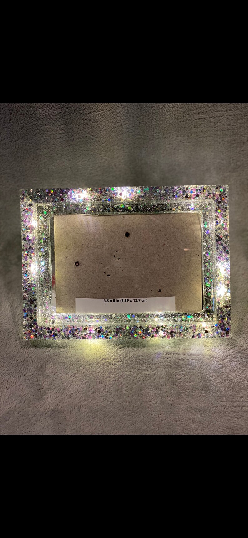 Silver Glitter Light up Picture Frame Etsy
