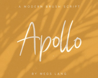 Apollo // A Modern Brush Script Font // Hand Lettering, Handwritten Font, Brush Lettering, Brush Font, Cursive Font, Stylish Font