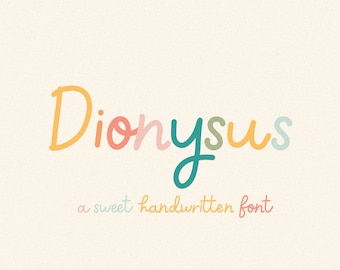 Dionysus // A Sweet Handwritten Font // Display Font, Handwritten, Handwriting, Hand-Lettered, Cursive, Quote Font, Social Media Font