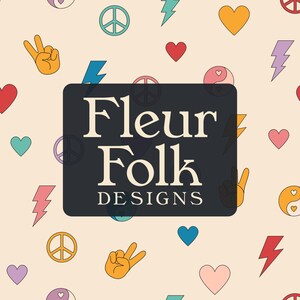 Retro Peace Sign Seamless Pattern | Vintage Groovy Background | Printable Digital Paper | Peace and Love Pattern | Commercial Use Pattern