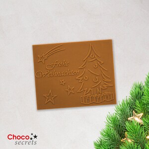 Carte de Noël avec chocolat et enveloppe assortie (motif : sapin de Noël en feuilles) image 4