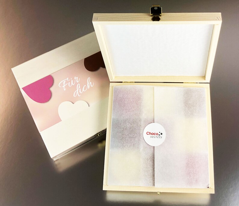 Schoko-Herzen-Box „Für dich“ Perfekt till Valentinstag, Hochzeitstag, Verlobung, Geburtstag, Muttertag bild 6