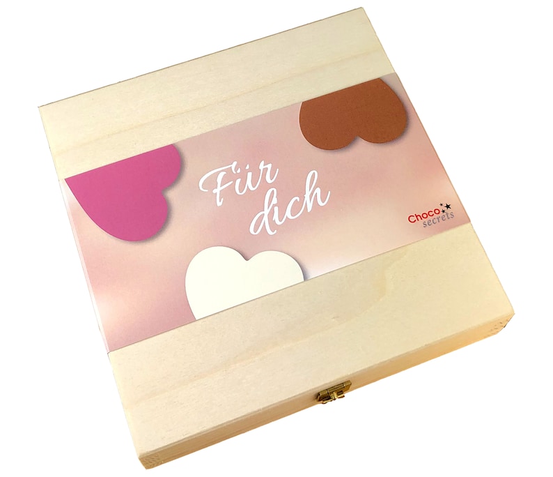 Schoko-Herzen-Box „Für dich“ Perfekt till Valentinstag, Hochzeitstag, Verlobung, Geburtstag, Muttertag bild 3