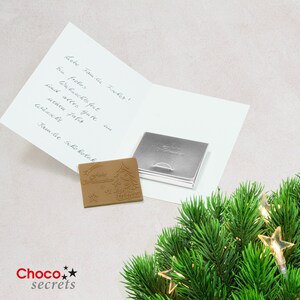 Carte de Noël avec chocolat et enveloppe assortie (motif : sapin de Noël en feuilles) image 2