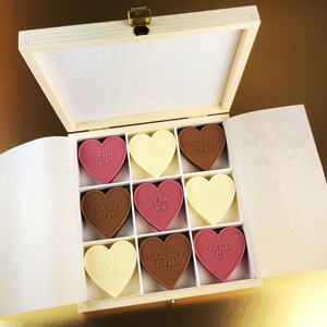 Schoko-Herzen-Box „Für dich“ Perfekt till Valentinstag, Hochzeitstag, Verlobung, Geburtstag, Muttertag bild 7
