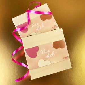 Schoko-Herzen-Box „Für dich“ Perfekt till Valentinstag, Hochzeitstag, Verlobung, Geburtstag, Muttertag bild 5