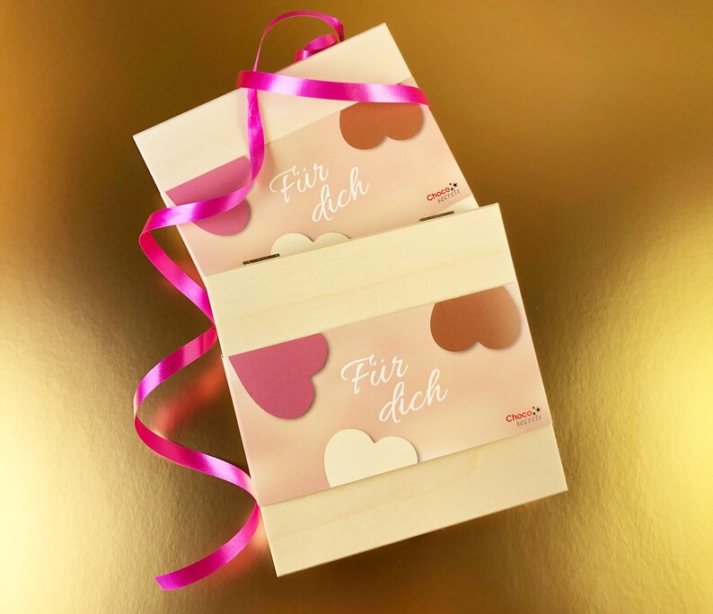 Schoko-Herzen-Box „Für dich“ Perfekt till Valentinstag, Hochzeitstag, Verlobung, Geburtstag, Muttertag bild 5