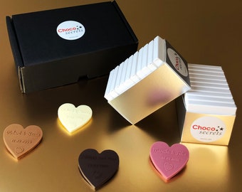 Coeurs en chocolat personnalisés - Faveurs de mariage - midi - Design Coeur-en-Coeur