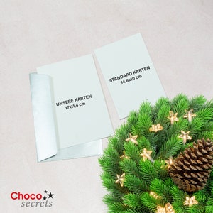 Carte de Noël avec chocolat et enveloppe assortie (motif : sapin de Noël en feuilles) image 3