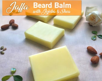 Jaffa BEARD BALM _Organic Coconut Oil, Shea & Jojoba_Bar for a softer beard/skin