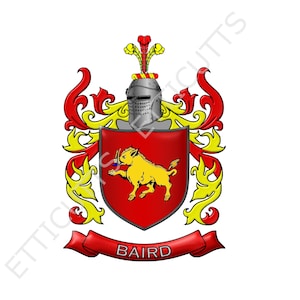 Baird Coat Of Arms Print Cut Sublimate Engrave Digital Download