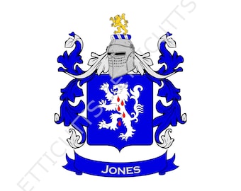 Jones Coat Of Arms Family Crest PDF Download, Printable Coat of arms.