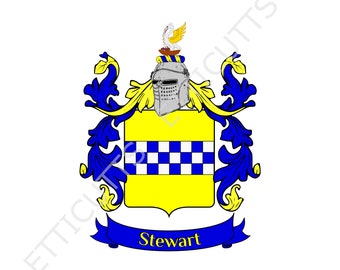 Stewart Coat Of Arms Family Crest PDF Download, Printable Coat of arms.