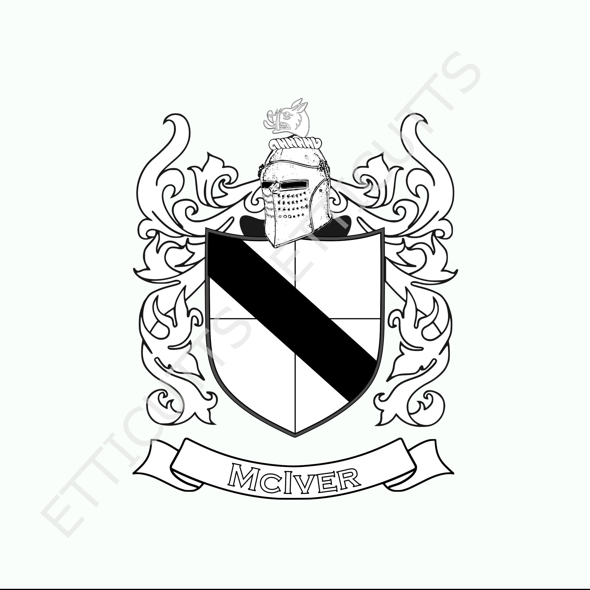 Mciver Coat of Arms Print Cut Sublimate Engrave Digital Download Etsy