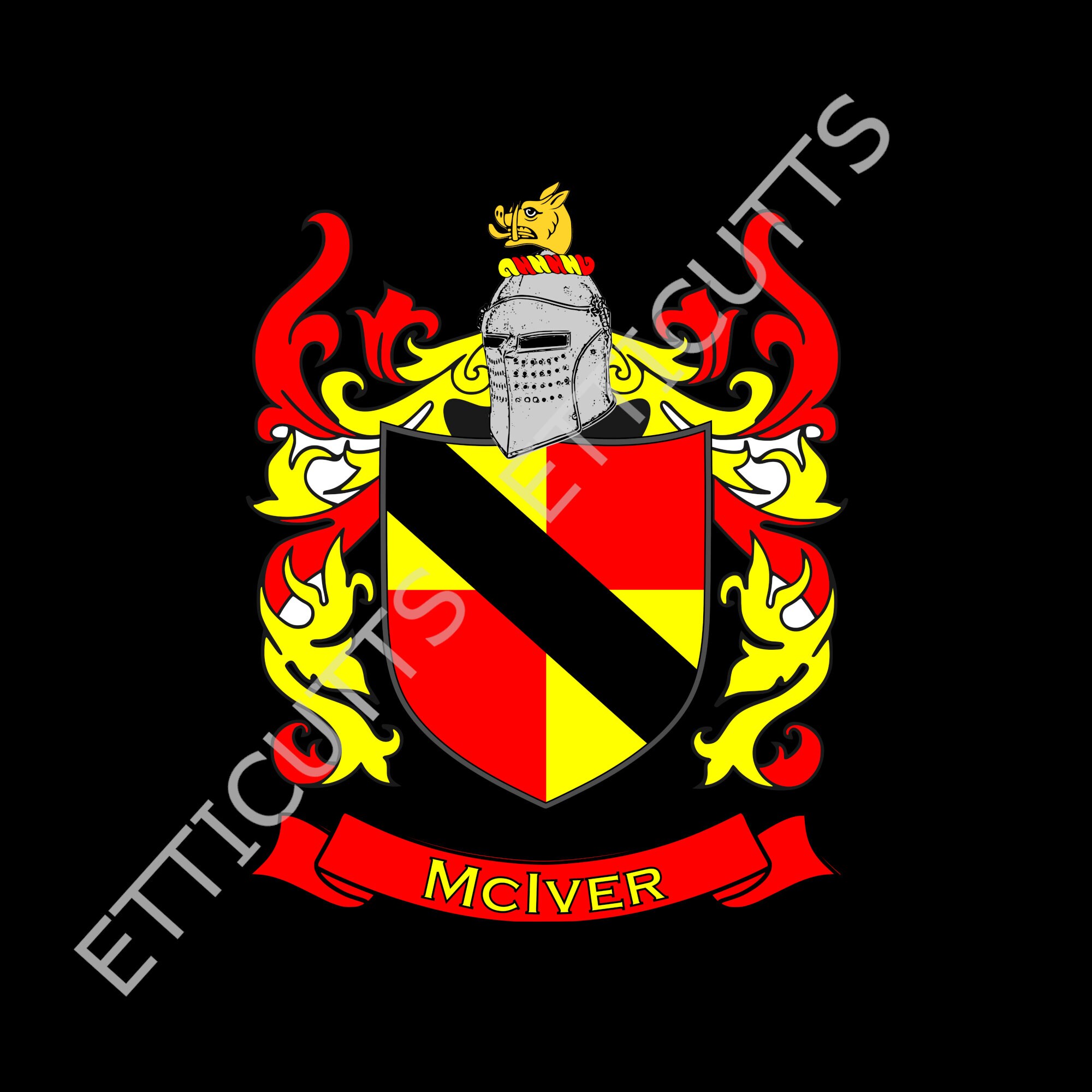 Mciver Coat of Arms Print Cut Sublimate Engrave Digital Download Etsy