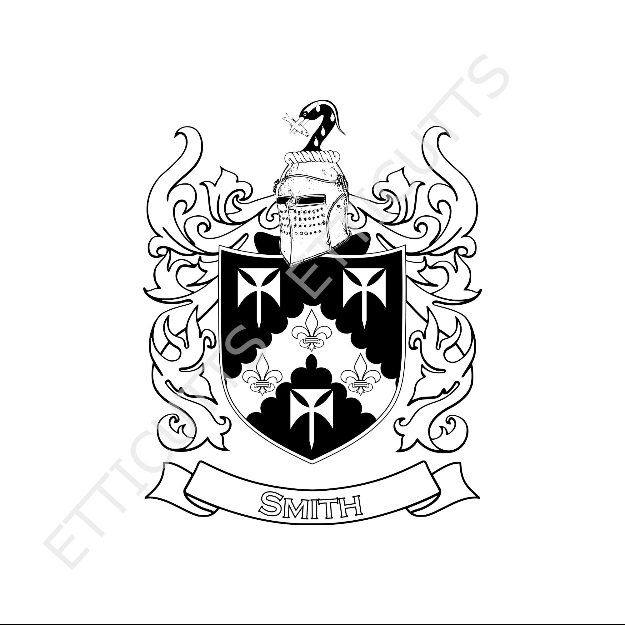 Smith Coat Of Arms Print Cut Sublimate Engrave Instant Digital Etsy