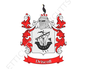 Driscoll Coat Of Arms Print Cut Sublimate Engrave Digital Download
