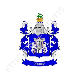 Kelley Coat Of Arms Family Crest PDF Download, Printable Coat of arms.