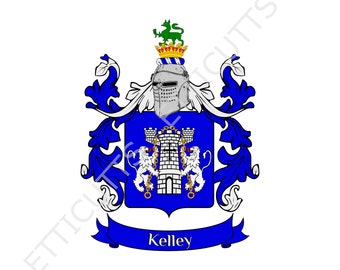 Kelley Coat Of Arms Family Crest PDF Download, Printable Coat of arms.