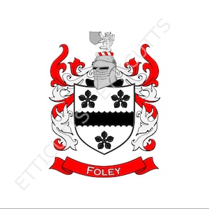 Foley Coat Of Arms Print Cut Sublimate Engrave Digital Download